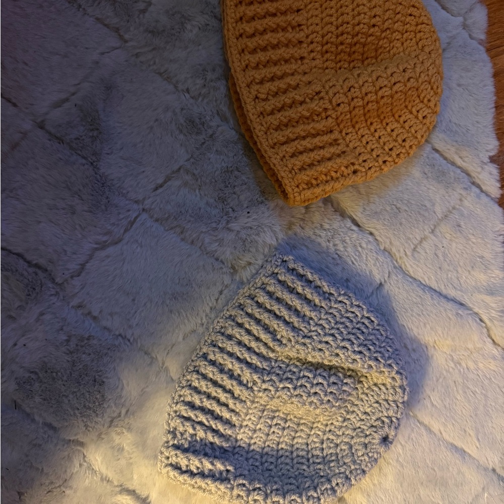 Stylish Knit Beanie Duo in Warm Tones